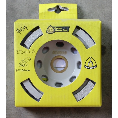 Klingspor Diamond Cup Grinding Wheel DS600B –100MM