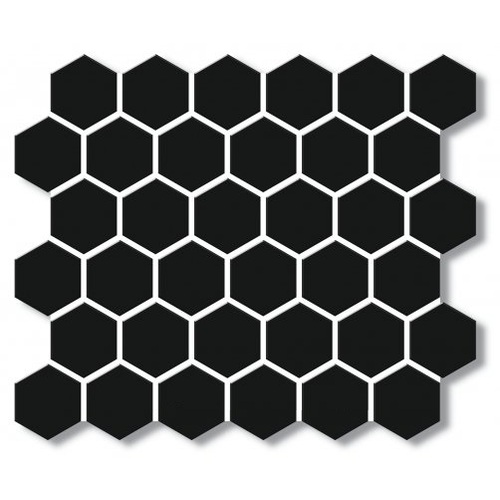 EE2138 - Black Matt Porcelain Mosaic Medium Hex
