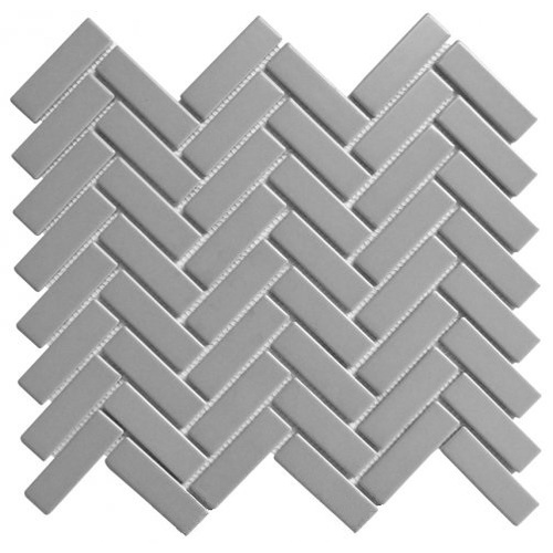 EE2146 - Grey Matt Porcelain Mosaic Small Herringbone